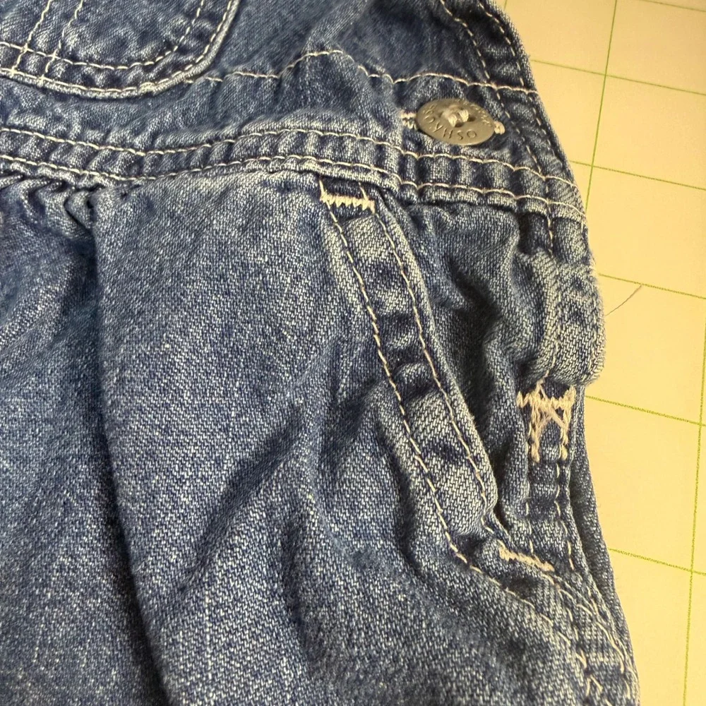 Vintage 90s Oshkosh Bgosh Girl Dark Denim Overalls 18 months cottagecore Vestbak